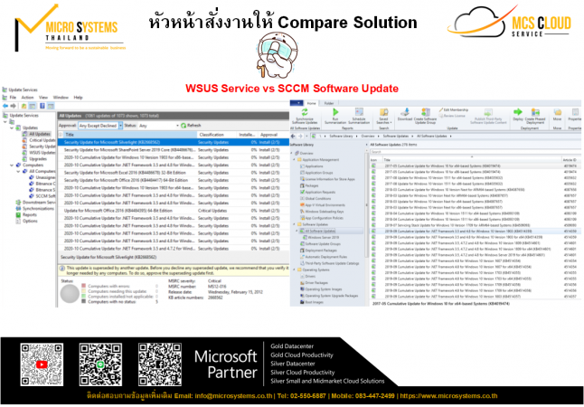 Compare Solution ระหว่าง WSUS vs SCCM Software Update Point